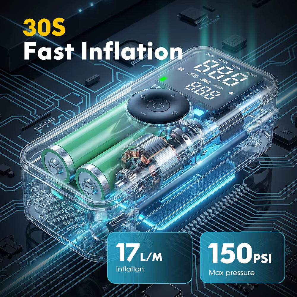 Rechargeable Tire Inflator Digital Cordless Car Tyre Inflator for Motocycle Bicycle Balls Portable Compressor Air Pump
