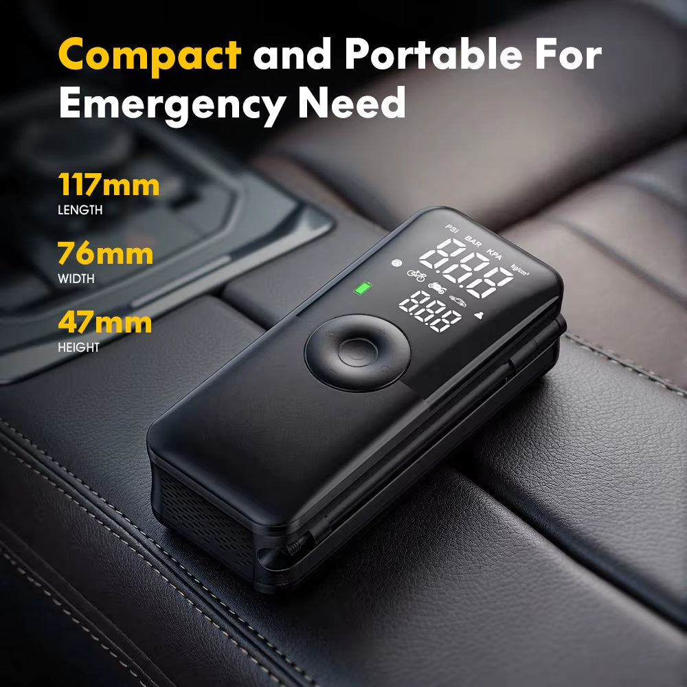 Rechargeable Tire Inflator Digital Cordless Car Tyre Inflator for Motocycle Bicycle Balls Portable Compressor Air Pump